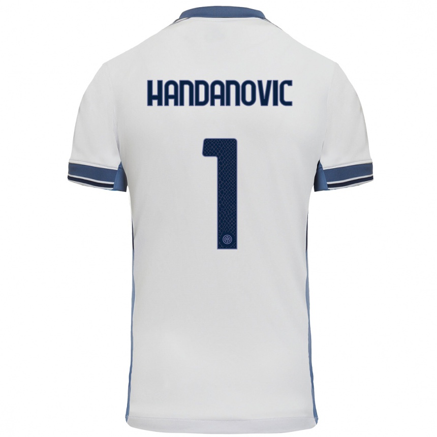 Niño Fútbol Camiseta Samir Handanovic #1 Blanco Gris 2ª Equipación 2024/25 Argentina