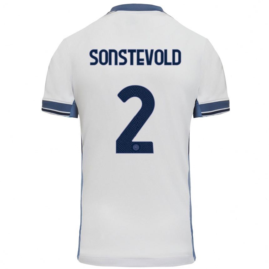 Niño Fútbol Camiseta Anja Sonstevold #2 Blanco Gris 2ª Equipación 2024/25 Argentina