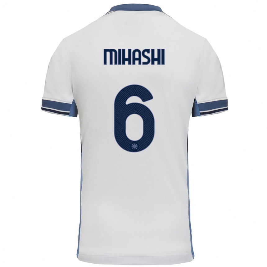 Niño Fútbol Camiseta Mana Mihashi #6 Blanco Gris 2ª Equipación 2024/25 Argentina