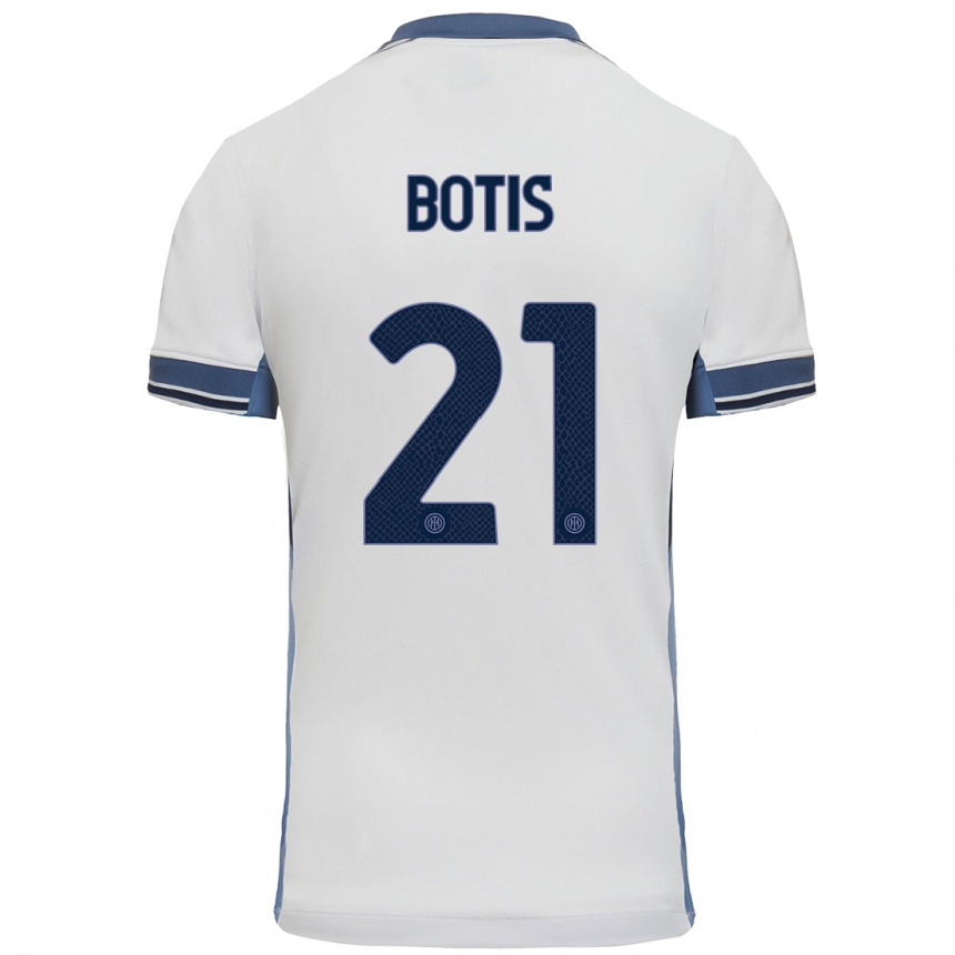 Niño Fútbol Camiseta Nikolaos Botis #21 Blanco Gris 2ª Equipación 2024/25 Argentina