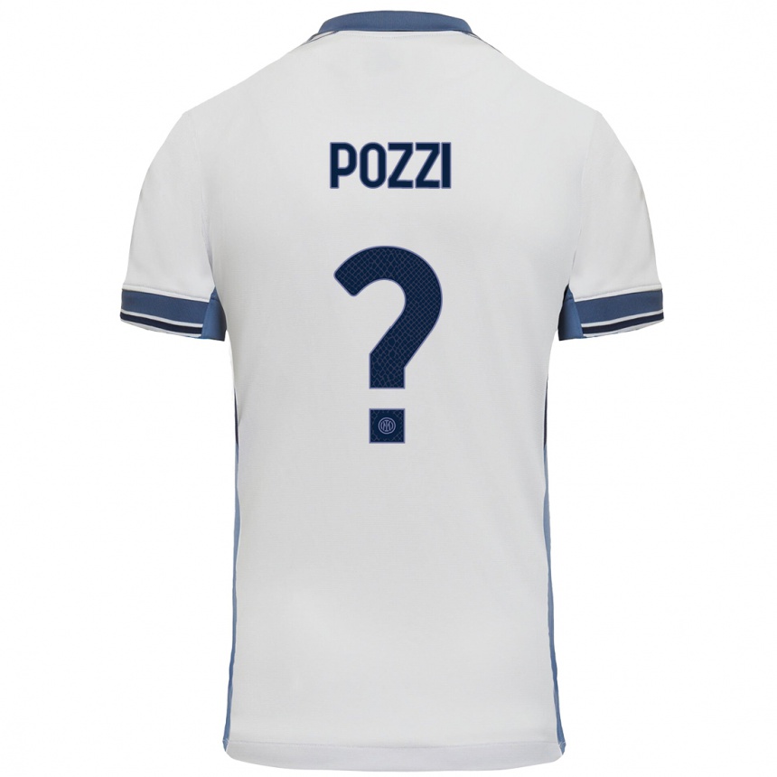 Niño Fútbol Camiseta Andrea Pozzi #0 Blanco Gris 2ª Equipación 2024/25 Argentina