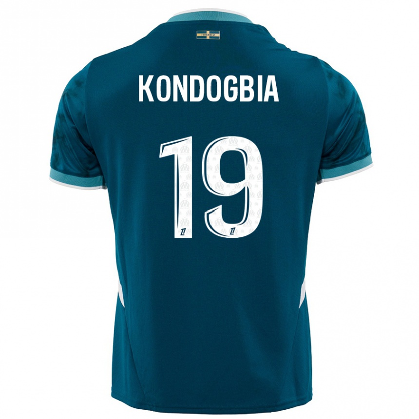 Niño Fútbol Camiseta Geoffrey Kondogbia #19 Azul Turquesa 2ª Equipación 2024/25 Argentina