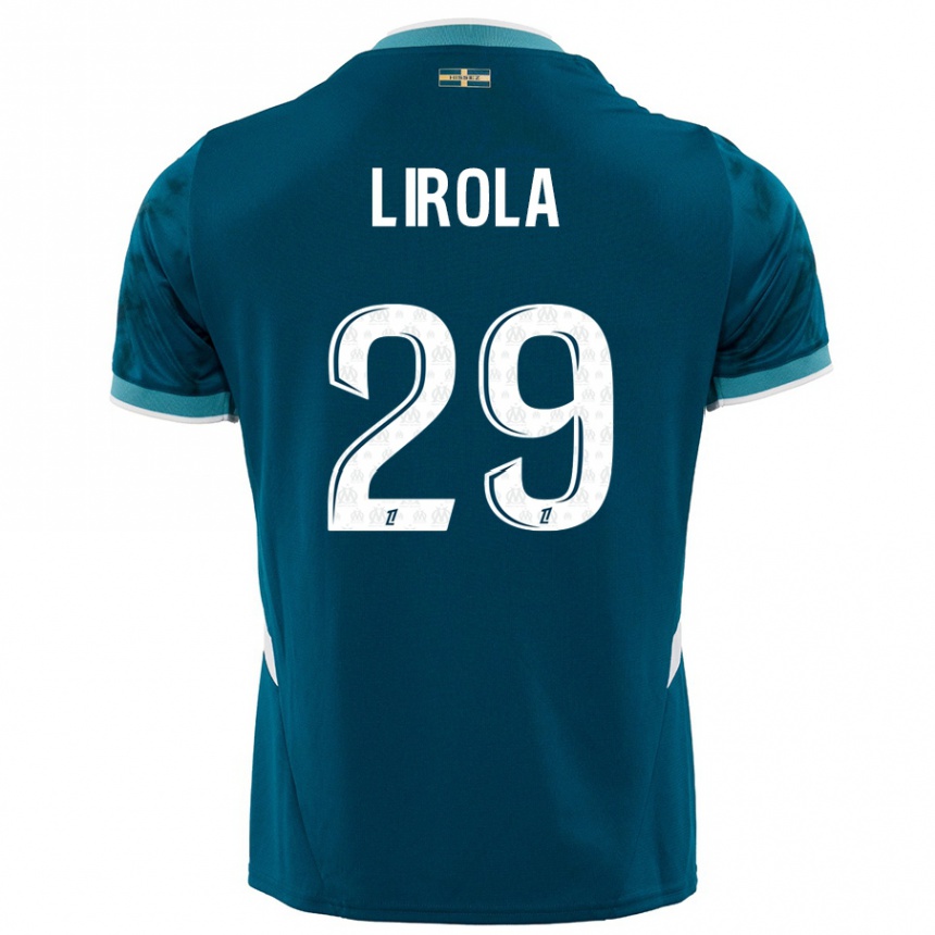 Niño Fútbol Camiseta Pol Lirola #29 Azul Turquesa 2ª Equipación 2024/25 Argentina