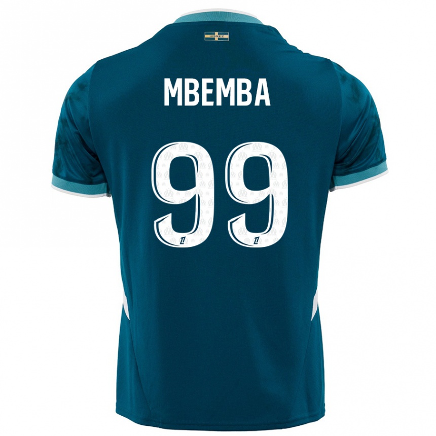 Niño Fútbol Camiseta Chancel Mbemba #99 Azul Turquesa 2ª Equipación 2024/25 Argentina