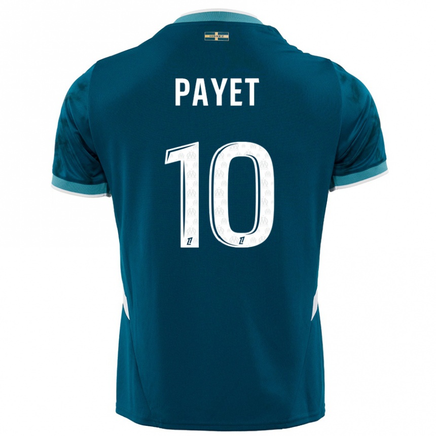 Niño Fútbol Camiseta Dimitri Payet #10 Azul Turquesa 2ª Equipación 2024/25 Argentina