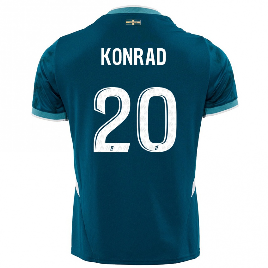 Niño Fútbol Camiseta Konrad De La Fuente #20 Azul Turquesa 2ª Equipación 2024/25 Argentina