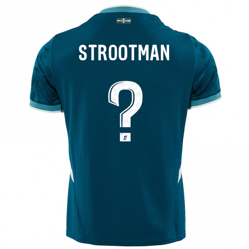 Niño Fútbol Camiseta Kevin Strootman #0 Azul Turquesa 2ª Equipación 2024/25 Argentina