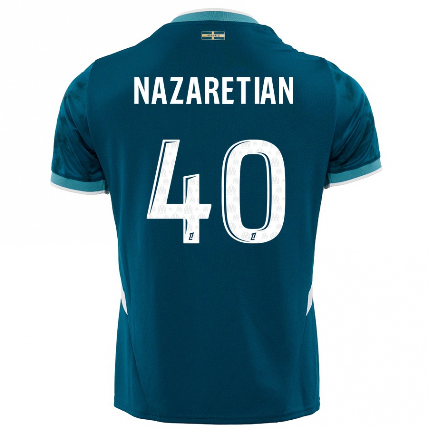 Niño Fútbol Camiseta Manuel Nazaretian #40 Azul Turquesa 2ª Equipación 2024/25 Argentina