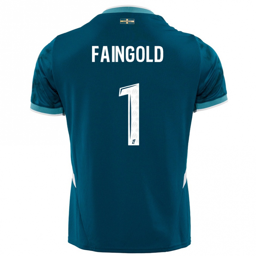 Niño Fútbol Camiseta Abbie Faingold #1 Azul Turquesa 2ª Equipación 2024/25 Argentina