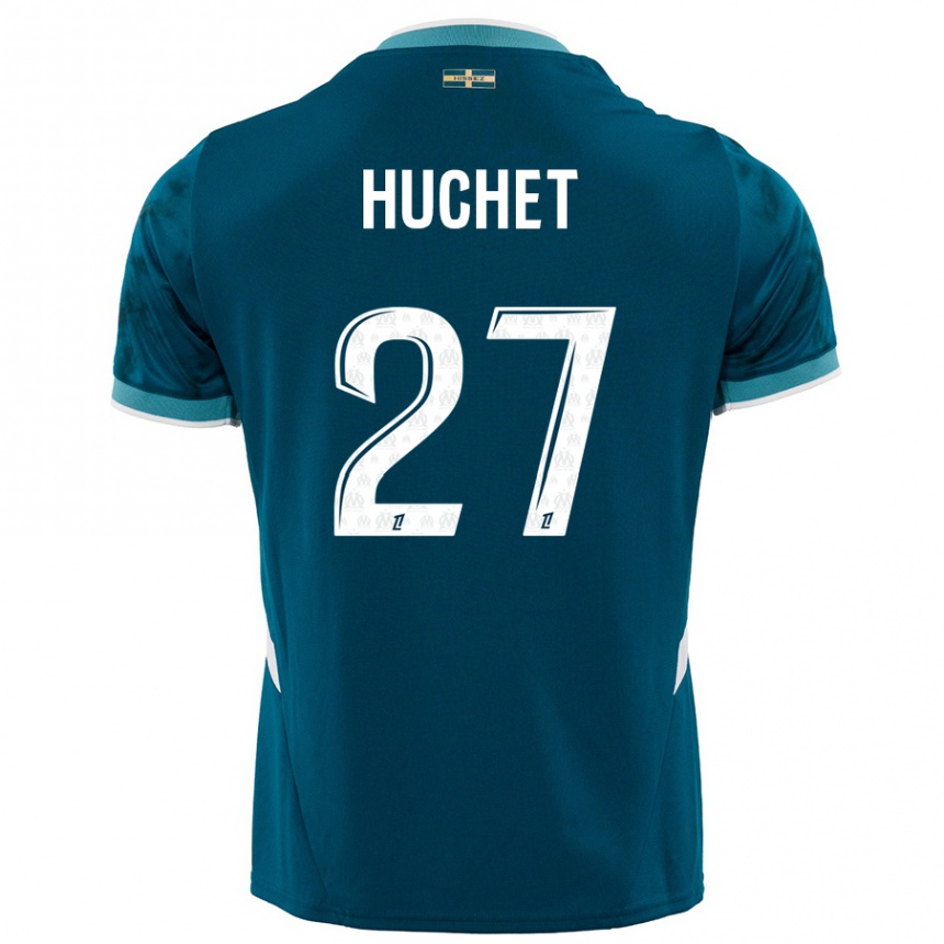 Niño Fútbol Camiseta Sarah Huchet #27 Azul Turquesa 2ª Equipación 2024/25 Argentina