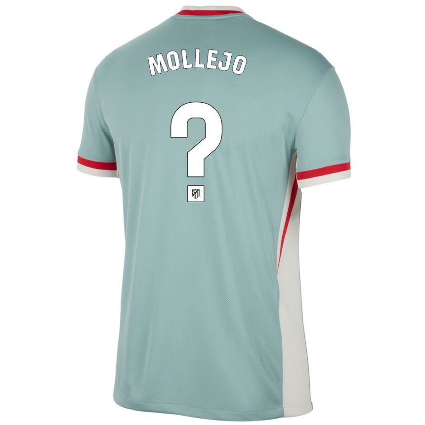 Niño Fútbol Camiseta Victor Mollejo #0 Beige Claro Azul 2ª Equipación 2024/25 Argentina