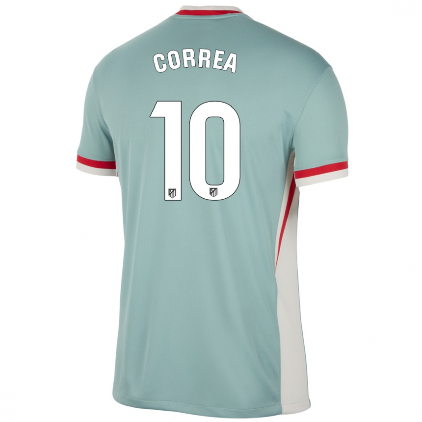 Niño Fútbol Camiseta Angel Correa #10 Beige Claro Azul 2ª Equipación 2024/25 Argentina