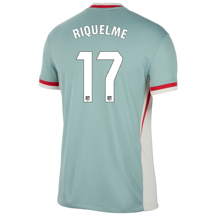 Niño Fútbol Camiseta Rodrigo Riquelme #17 Beige Claro Azul 2ª Equipación 2024/25 Argentina