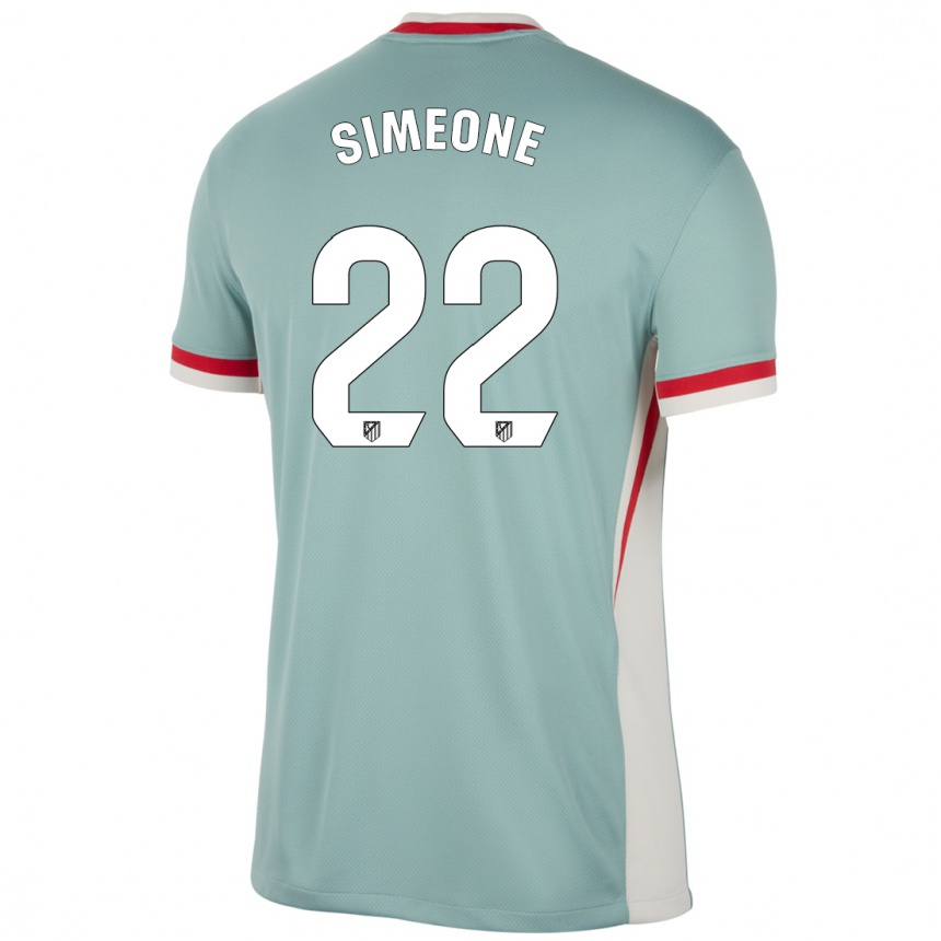 Niño Fútbol Camiseta Giuliano Simeone #22 Beige Claro Azul 2ª Equipación 2024/25 Argentina