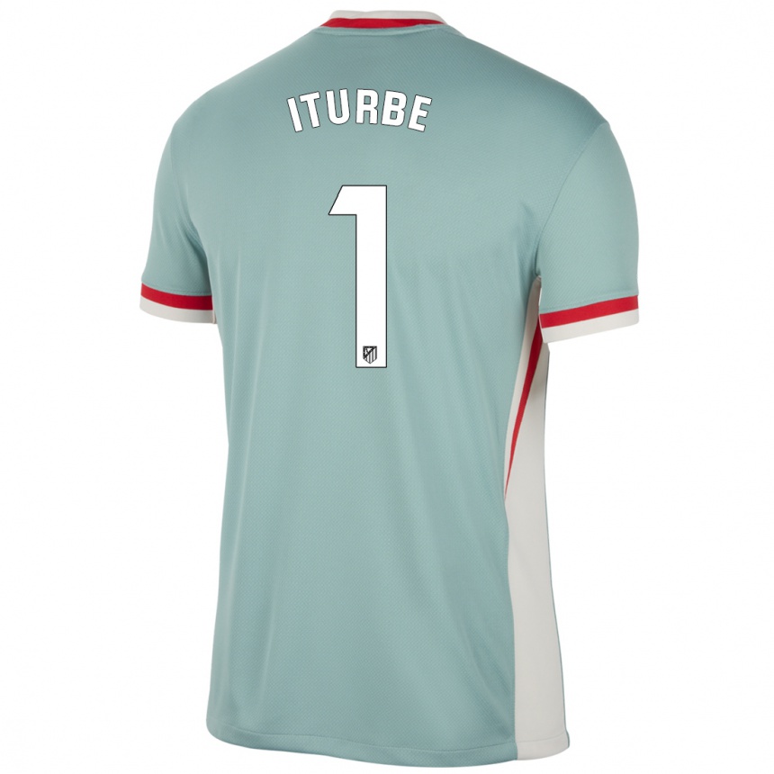 Niño Fútbol Camiseta Alejandro Iturbe #1 Beige Claro Azul 2ª Equipación 2024/25 Argentina