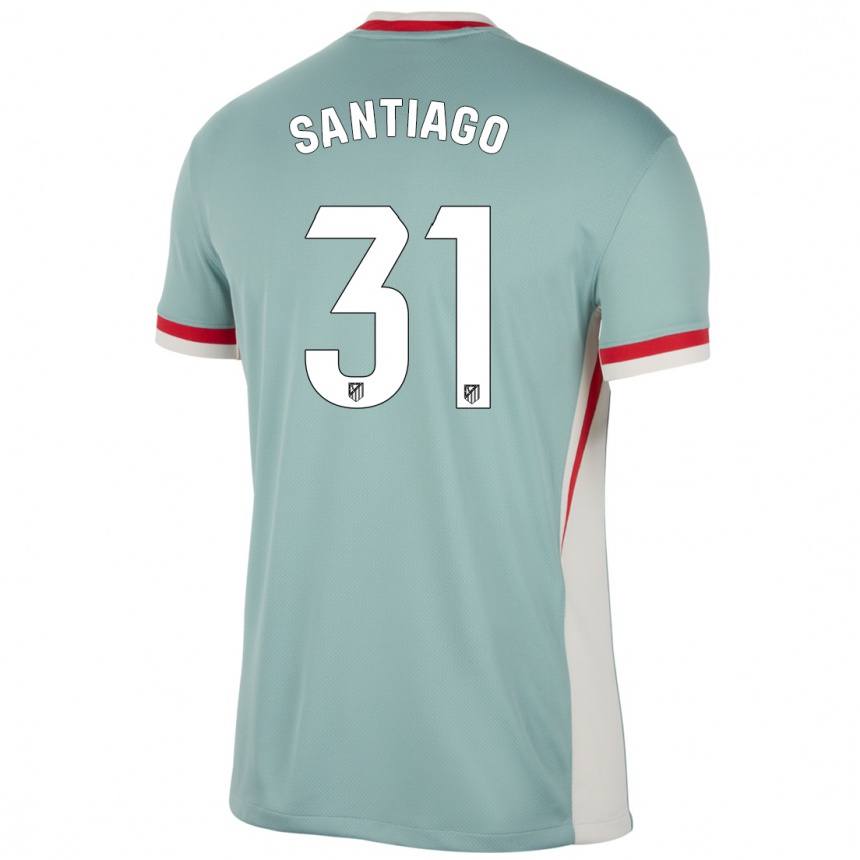 Niño Fútbol Camiseta Abraham Santiago #31 Beige Claro Azul 2ª Equipación 2024/25 Argentina