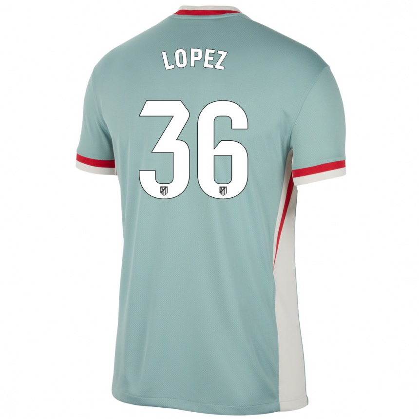 Niño Fútbol Camiseta David Lopez #36 Beige Claro Azul 2ª Equipación 2024/25 Argentina