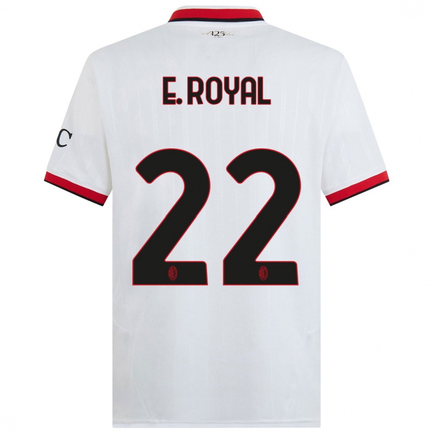 Niño Fútbol Camiseta Emerson Royal #22 Blanco Negro Rojo 2ª Equipación 2024/25 Argentina