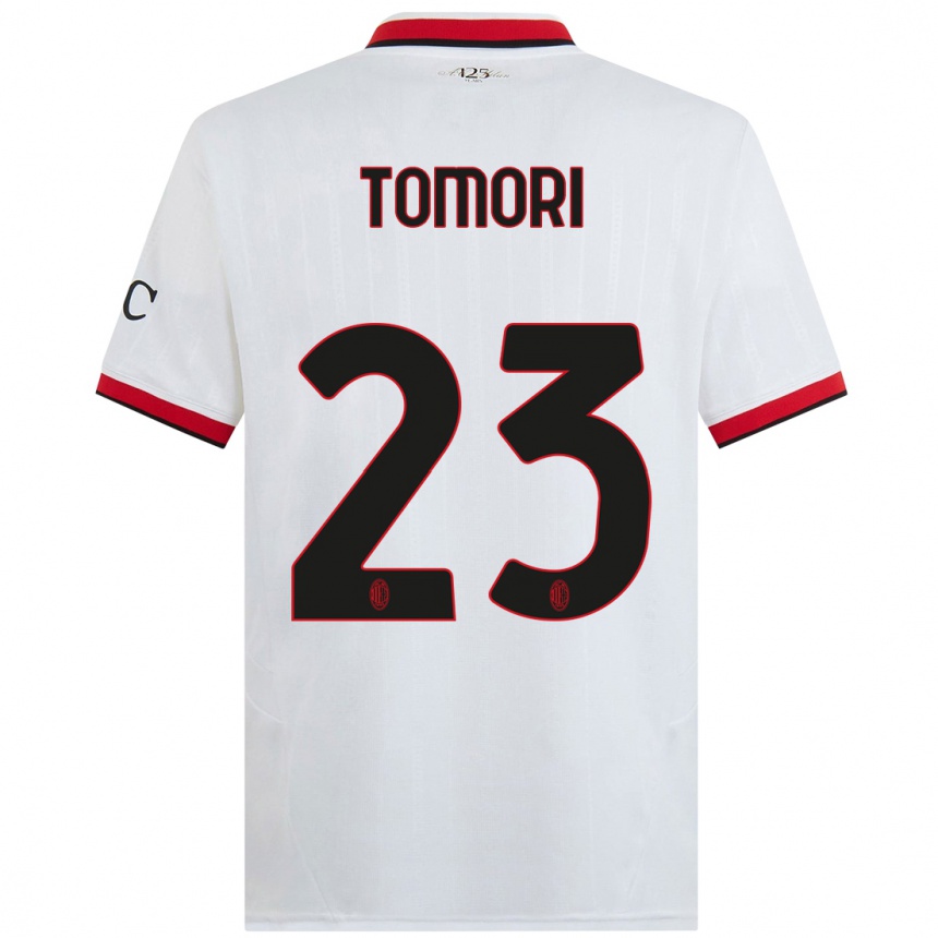 Niño Fútbol Camiseta Fikayo Tomori #23 Blanco Negro Rojo 2ª Equipación 2024/25 Argentina