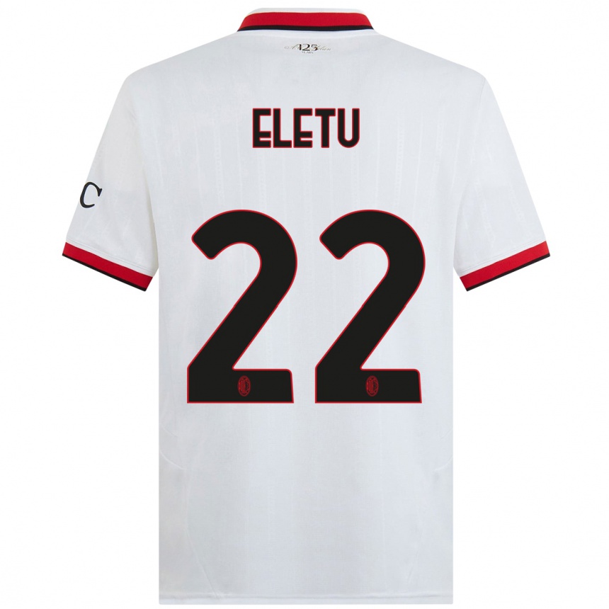 Niño Fútbol Camiseta Victor Eletu #22 Blanco Negro Rojo 2ª Equipación 2024/25 Argentina