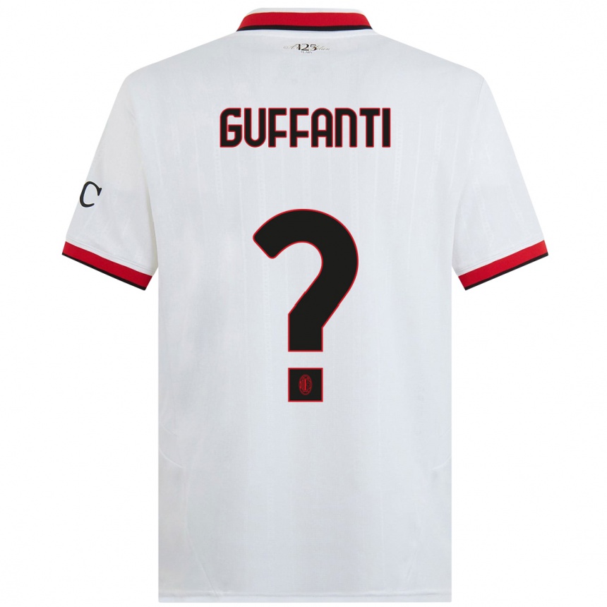 Niño Fútbol Camiseta Alessandro Guffanti #0 Blanco Negro Rojo 2ª Equipación 2024/25 Argentina