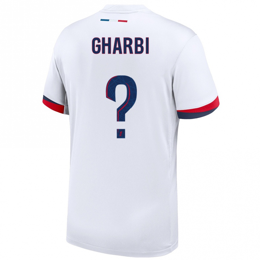 Niño Fútbol Camiseta Ismael Gharbi #0 Blanco Azul Rojo 2ª Equipación 2024/25 Argentina