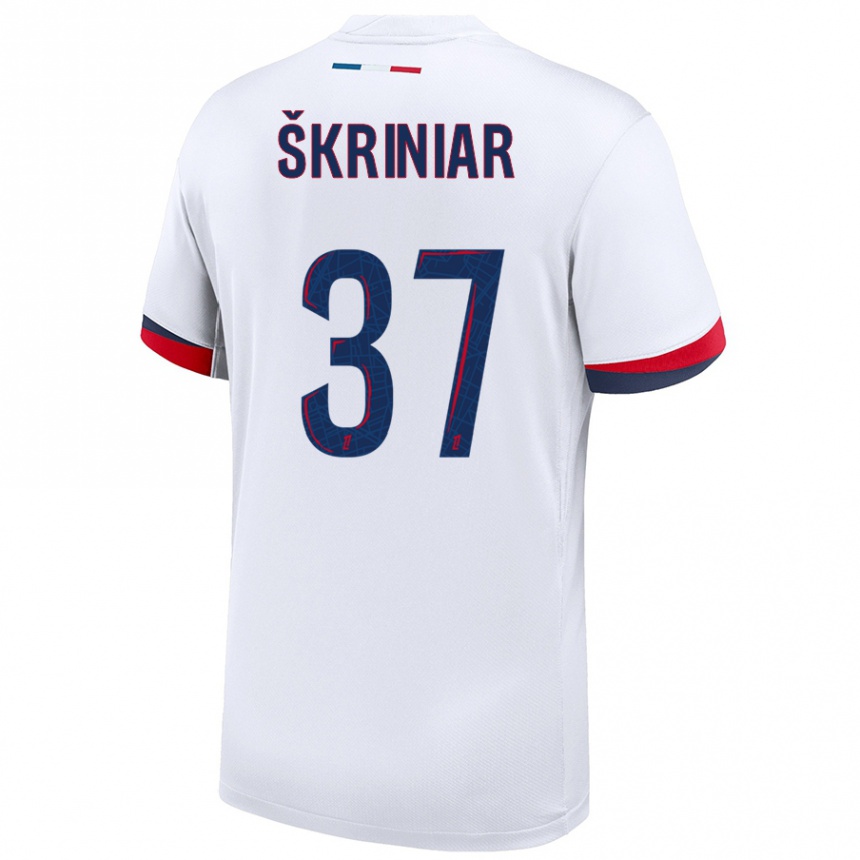 Niño Fútbol Camiseta Milan Skriniar #37 Blanco Azul Rojo 2ª Equipación 2024/25 Argentina