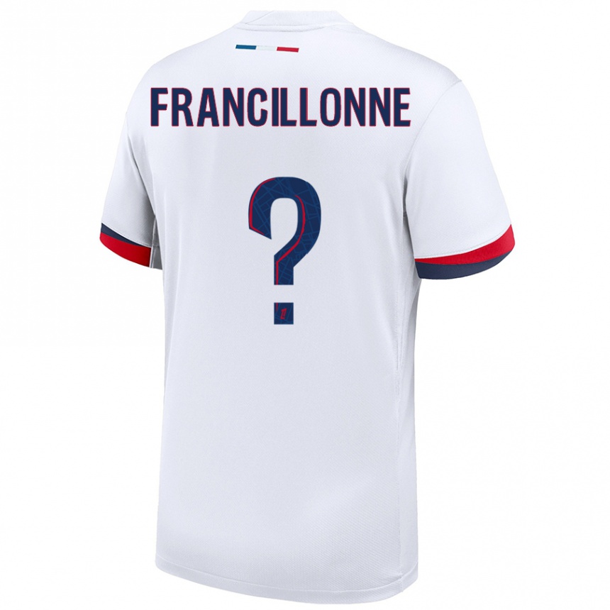 Niño Fútbol Camiseta Bryan Francillonne #0 Blanco Azul Rojo 2ª Equipación 2024/25 Argentina