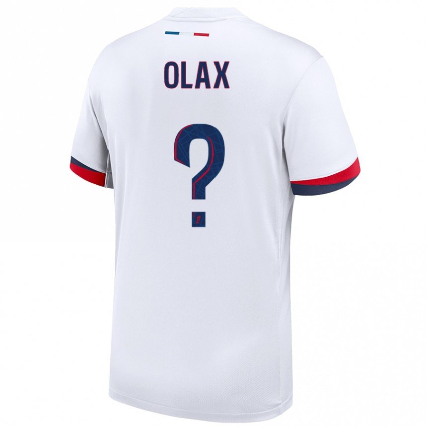 Niño Fútbol Camiseta Djamy Olax #0 Blanco Azul Rojo 2ª Equipación 2024/25 Argentina