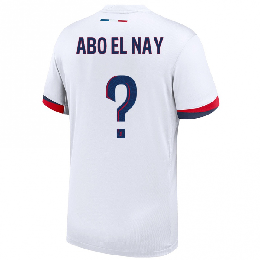 Niño Fútbol Camiseta Rayan Abo El Nay #0 Blanco Azul Rojo 2ª Equipación 2024/25 Argentina