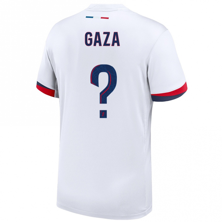 Niño Fútbol Camiseta Johnny Gaza #0 Blanco Azul Rojo 2ª Equipación 2024/25 Argentina