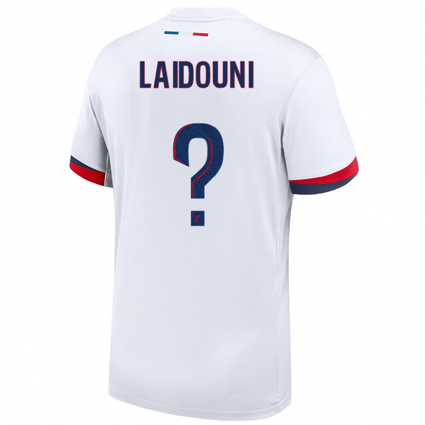 Niño Fútbol Camiseta Adam Laidouni #0 Blanco Azul Rojo 2ª Equipación 2024/25 Argentina