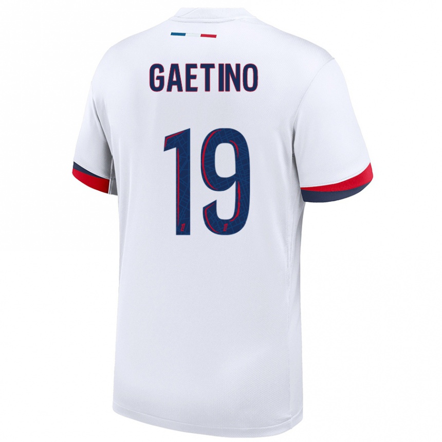 Niño Fútbol Camiseta Eva Gaetino #19 Blanco Azul Rojo 2ª Equipación 2024/25 Argentina