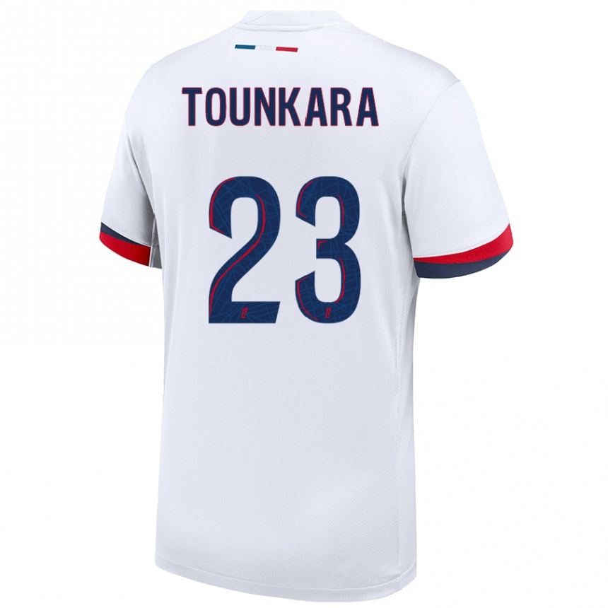 Niño Fútbol Camiseta Aïssatou Tounkara #23 Blanco Azul Rojo 2ª Equipación 2024/25 Argentina