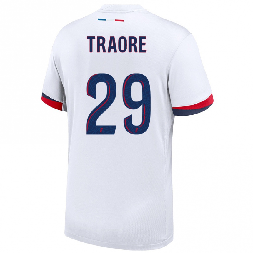 Niño Fútbol Camiseta Manssita Traoré #29 Blanco Azul Rojo 2ª Equipación 2024/25 Argentina