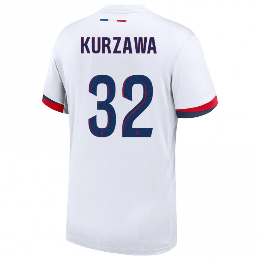 Niño Fútbol Camiseta Layvin Kurzawa #32 Blanco Azul Rojo 2ª Equipación 2024/25 Argentina