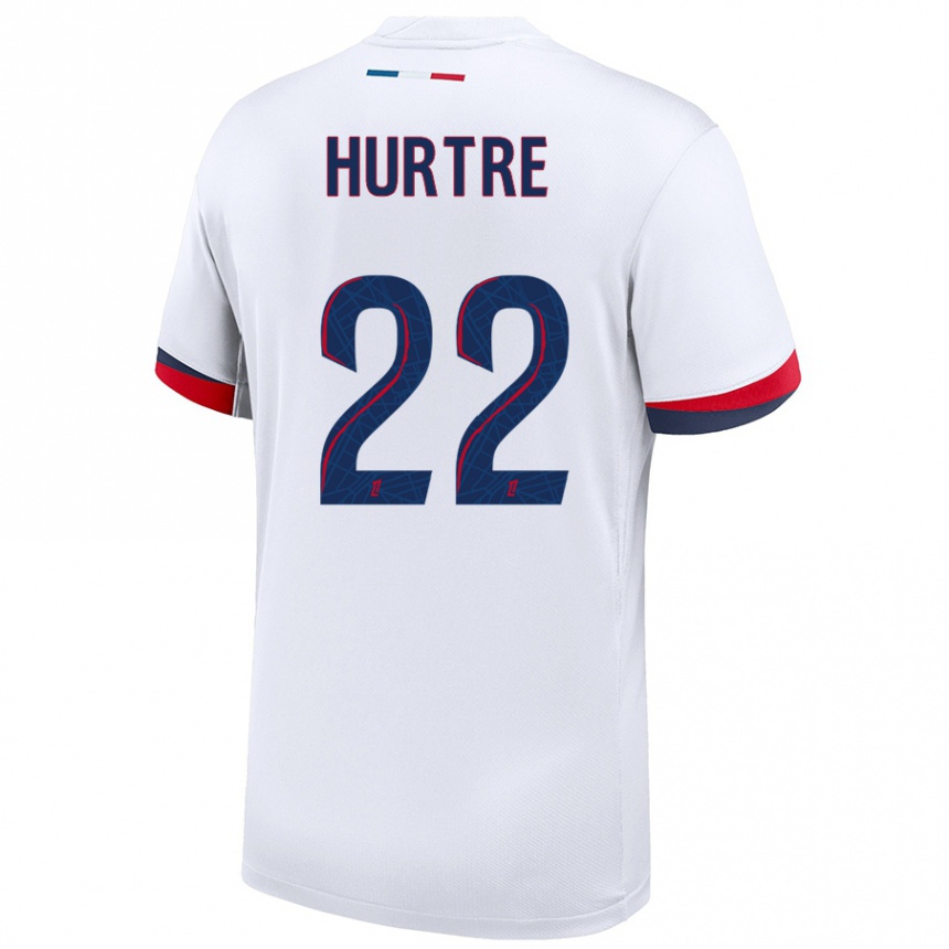 Niño Fútbol Camiseta Oceane Hurtre #22 Blanco Azul Rojo 2ª Equipación 2024/25 Argentina