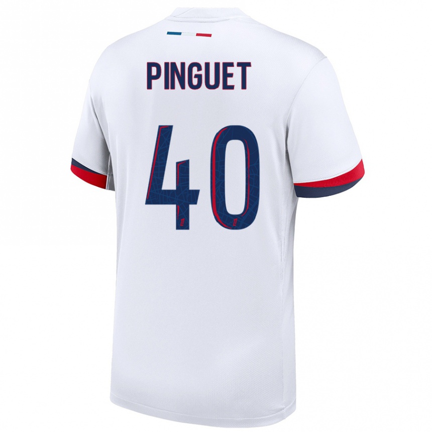 Niño Fútbol Camiseta Alice Pinguet #40 Blanco Azul Rojo 2ª Equipación 2024/25 Argentina