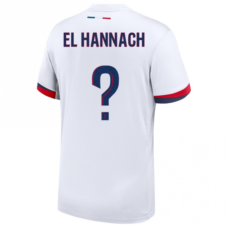 Niño Fútbol Camiseta Younes El Hannach #0 Blanco Azul Rojo 2ª Equipación 2024/25 Argentina