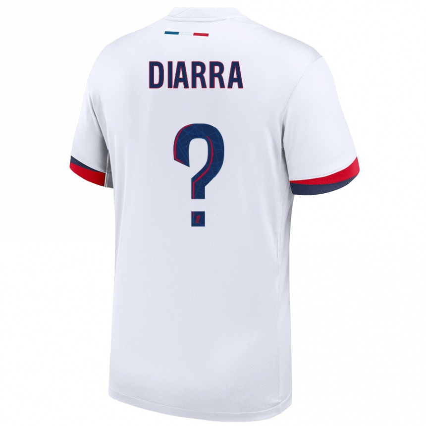 Niño Fútbol Camiseta Ibrahim Diarra #0 Blanco Azul Rojo 2ª Equipación 2024/25 Argentina