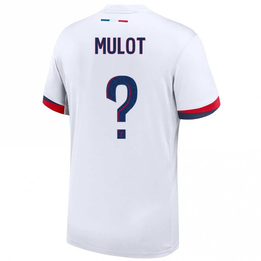 Niño Fútbol Camiseta Marie Mulot #0 Blanco Azul Rojo 2ª Equipación 2024/25 Argentina