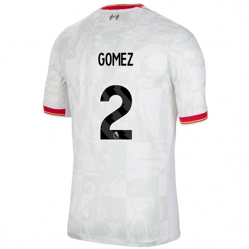 Niño Fútbol Camiseta Joe Gomez #2 Blanco Rojo Negro Equipación Tercera 2024/25 Argentina