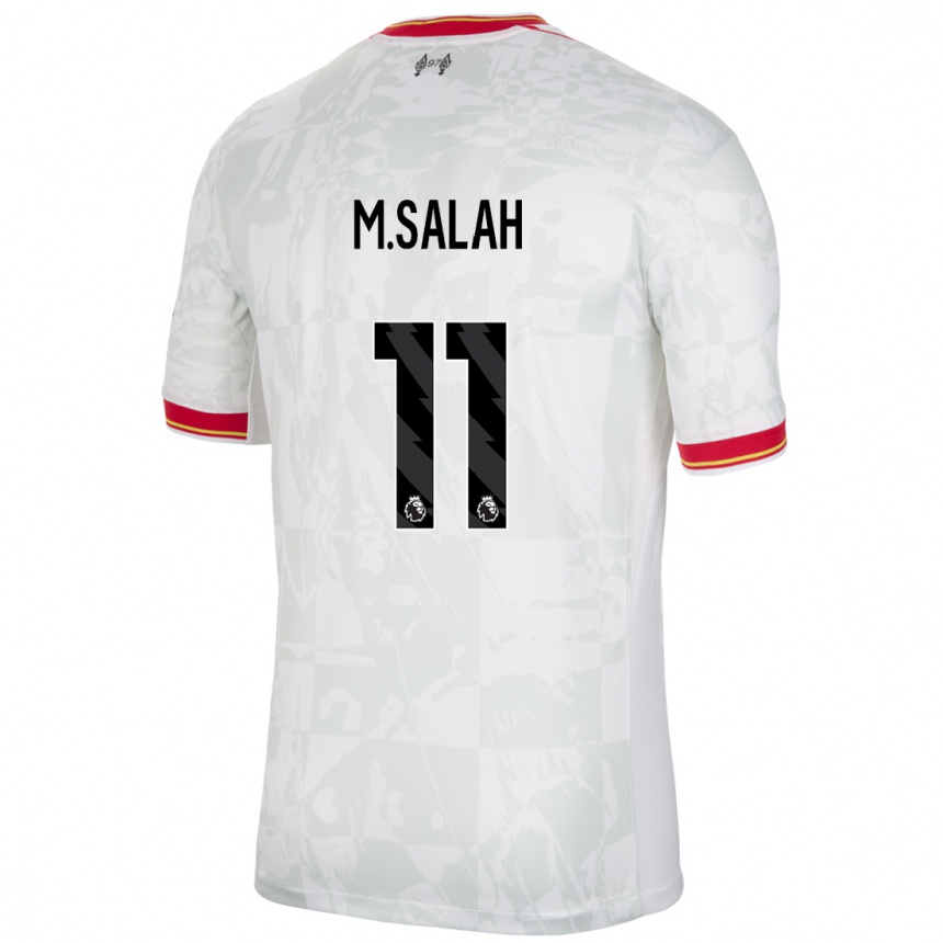 Niño Fútbol Camiseta Mohamed Salah #11 Blanco Rojo Negro Equipación Tercera 2024/25 Argentina