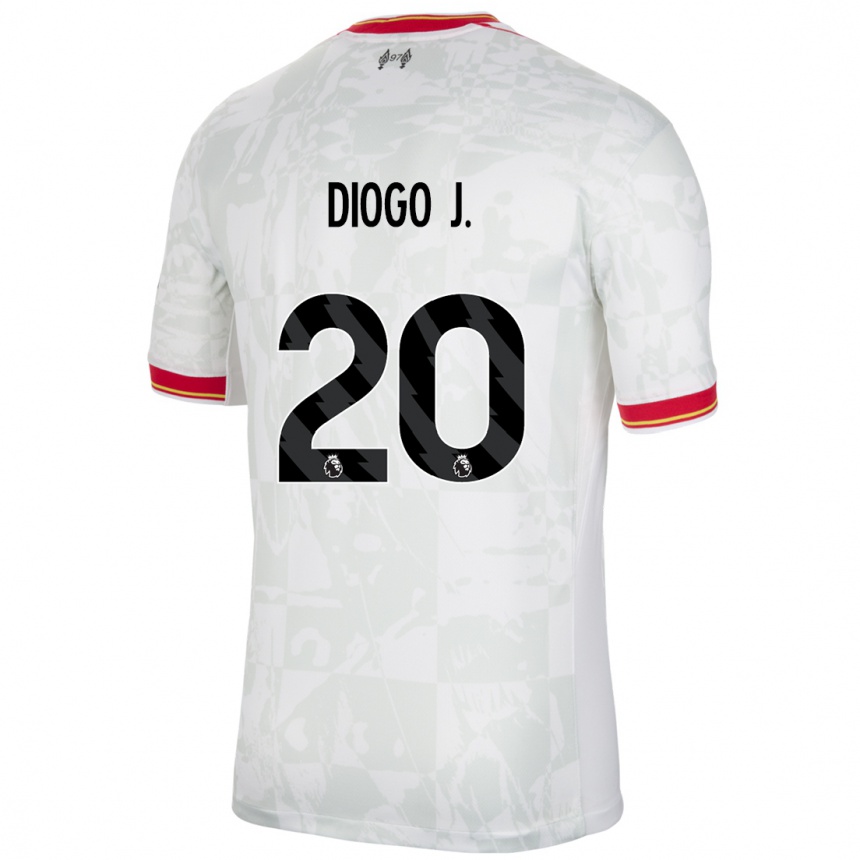 Niño Fútbol Camiseta Diogo Jota #20 Blanco Rojo Negro Equipación Tercera 2024/25 Argentina