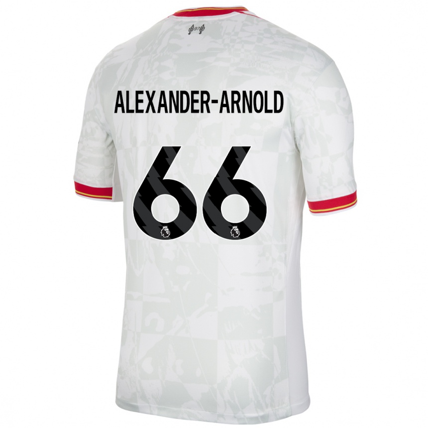 Niño Fútbol Camiseta Trent Alexander-Arnold #66 Blanco Rojo Negro Equipación Tercera 2024/25 Argentina