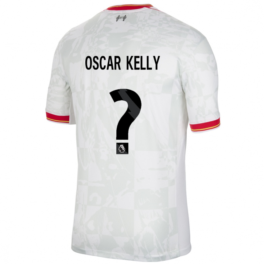 Niño Fútbol Camiseta Oscar Kelly #0 Blanco Rojo Negro Equipación Tercera 2024/25 Argentina