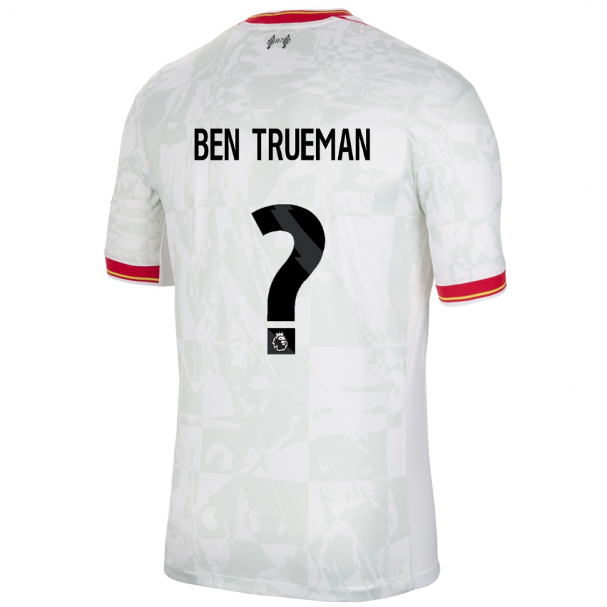 Niño Fútbol Camiseta Ben Trueman #0 Blanco Rojo Negro Equipación Tercera 2024/25 Argentina