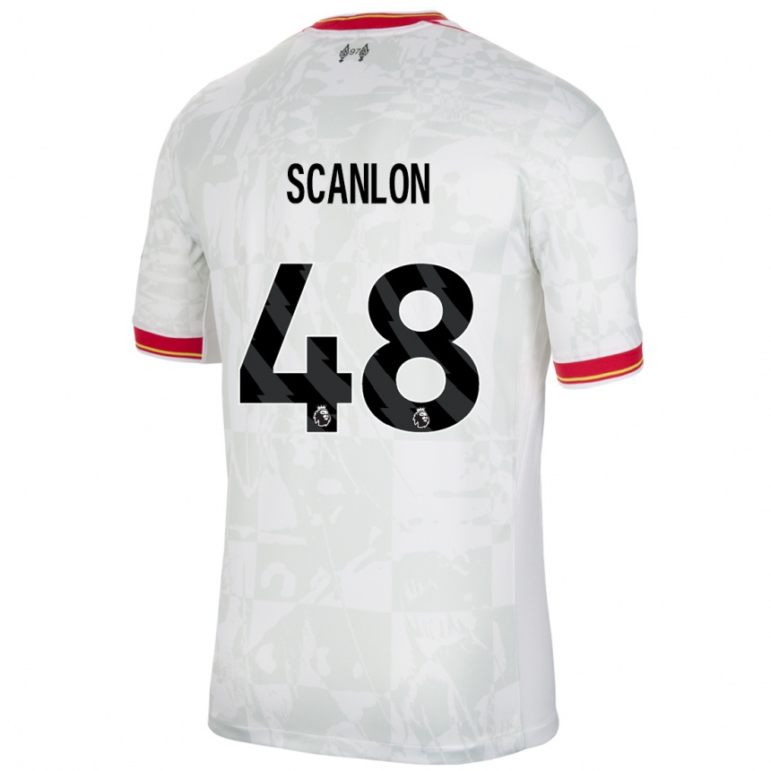 Niño Fútbol Camiseta Calum Scanlon #48 Blanco Rojo Negro Equipación Tercera 2024/25 Argentina