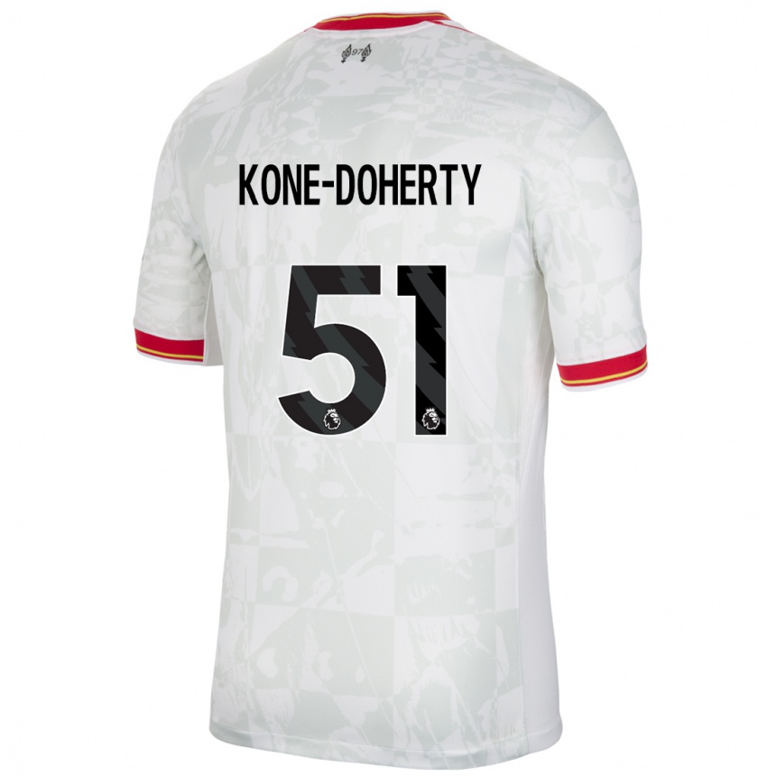 Niño Fútbol Camiseta Trent Kone-Doherty #51 Blanco Rojo Negro Equipación Tercera 2024/25 Argentina