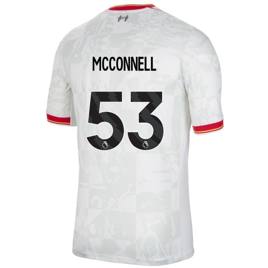 Niño Fútbol Camiseta James Mcconnell #53 Blanco Rojo Negro Equipación Tercera 2024/25 Argentina